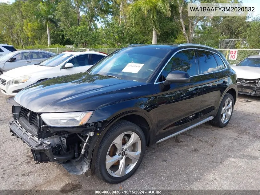 2021 Audi Q5 Premium Plus 45 Tfsi Quattro S Tronic VIN: WA1BAAFY3M2020532 Lot: 40609436