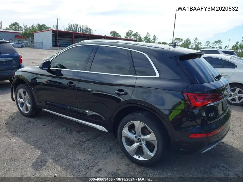 2021 Audi Q5 Premium Plus 45 Tfsi Quattro S Tronic VIN: WA1BAAFY3M2020532 Lot: 40609436