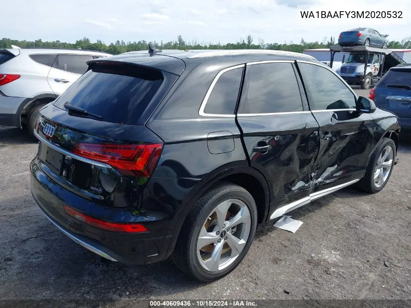 2021 Audi Q5 Premium Plus 45 Tfsi Quattro S Tronic VIN: WA1BAAFY3M2020532 Lot: 40609436