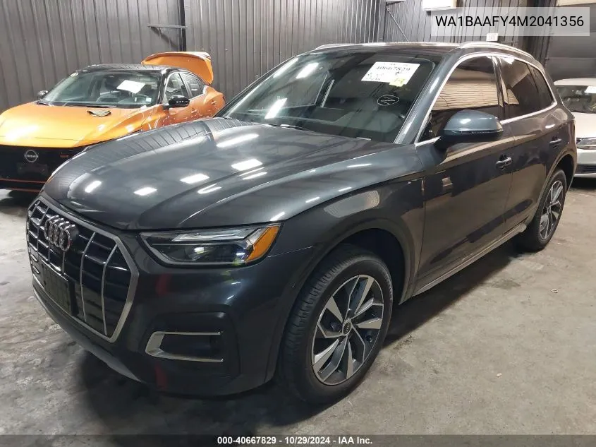 2021 Audi Q5 Premium Plus 45 Tfsi Quattro S Tronic VIN: WA1BAAFY4M2041356 Lot: 40667829