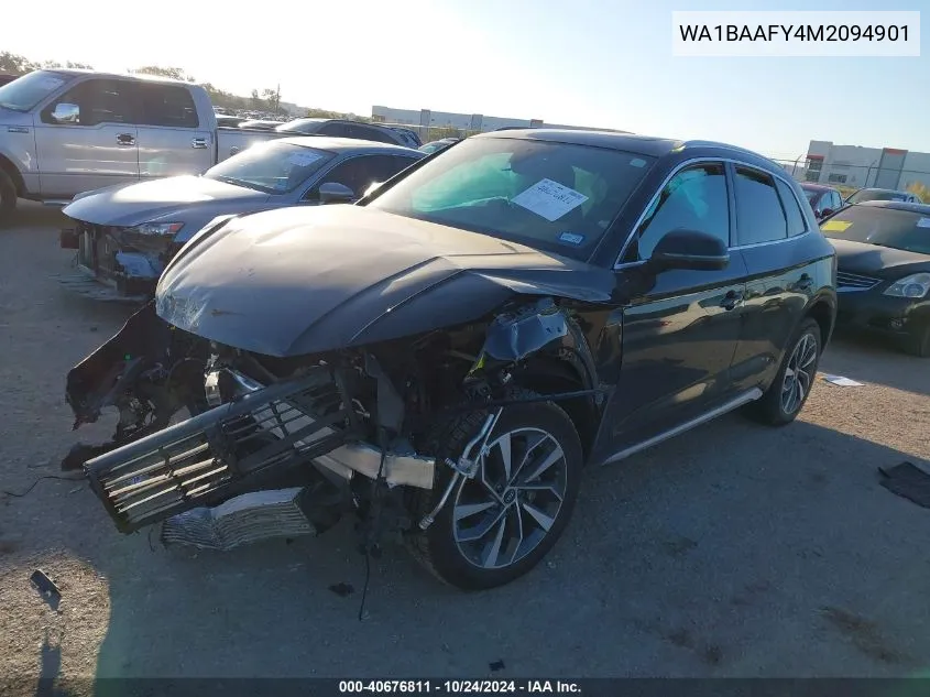 2021 Audi Q5 Premium Plus 45 Tfsi Quattro S Tronic VIN: WA1BAAFY4M2094901 Lot: 40676811