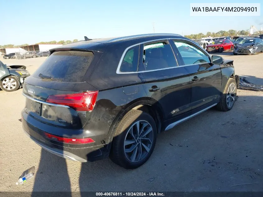 2021 Audi Q5 Premium Plus 45 Tfsi Quattro S Tronic VIN: WA1BAAFY4M2094901 Lot: 40676811