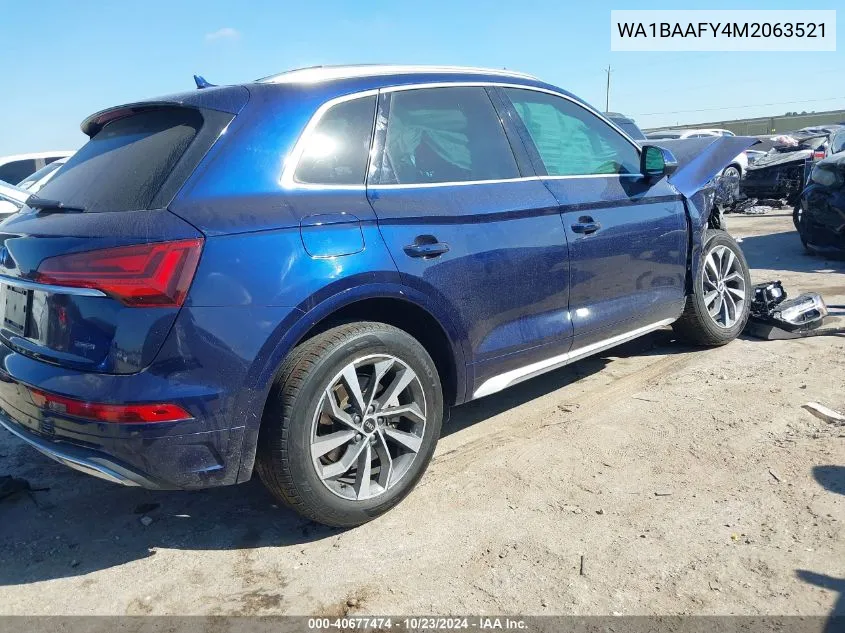 2021 Audi Q5 Premium Plus 45 Tfsi Quattro S Tronic VIN: WA1BAAFY4M2063521 Lot: 40677474