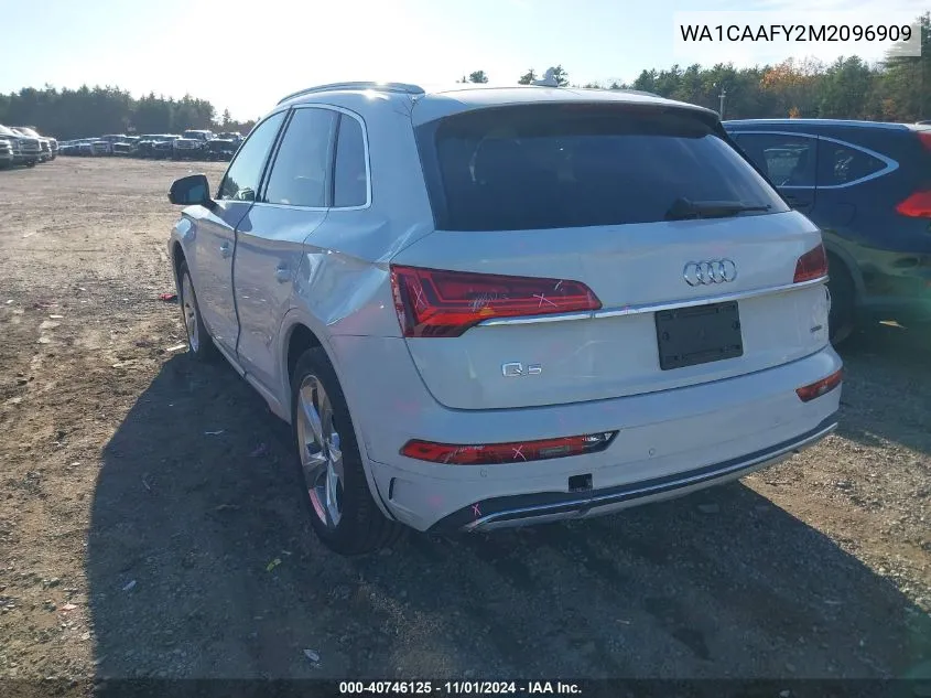 2021 Audi Q5 Prestige 45 Tfsi Quattro S Tronic VIN: WA1CAAFY2M2096909 Lot: 40746125