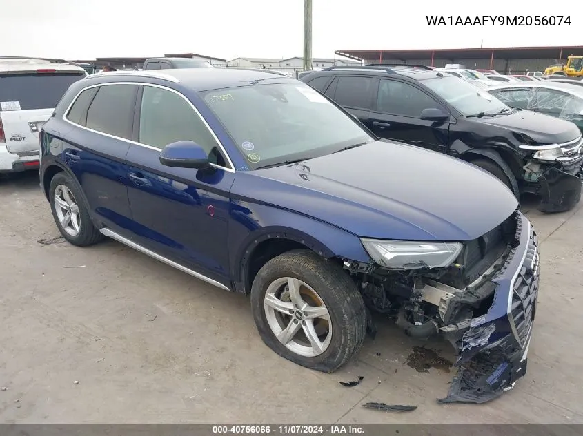 2021 Audi Q5 Premium 45 Tfsi Quattro S Tronic VIN: WA1AAAFY9M2056074 Lot: 40756066