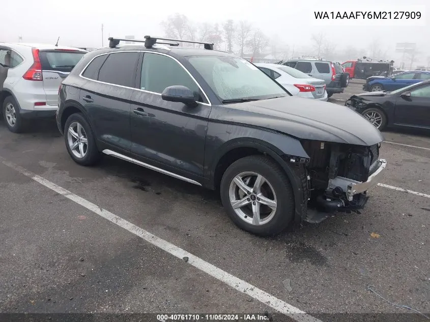 2021 Audi Q5 Premium 45 Tfsi Quattro S Tronic VIN: WA1AAAFY6M2127909 Lot: 40761710