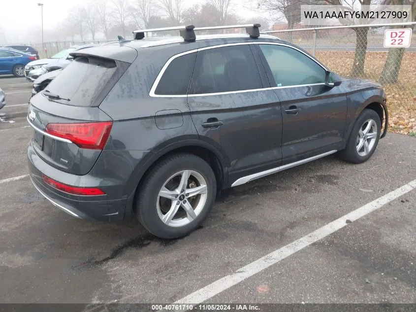 2021 Audi Q5 Premium 45 Tfsi Quattro S Tronic VIN: WA1AAAFY6M2127909 Lot: 40761710