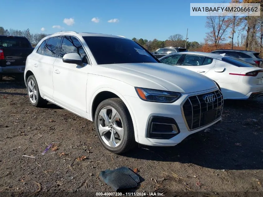 2021 Audi Q5 Premium Plus 45 Tfsi Quattro S Tronic VIN: WA1BAAFY4M2066662 Lot: 40807230