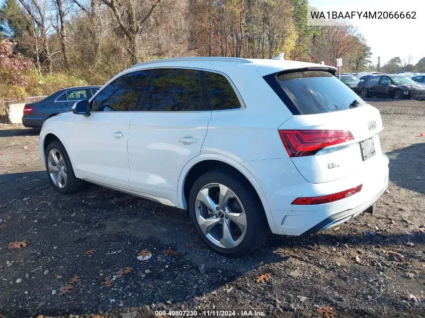 2021 Audi Q5 Premium Plus 45 Tfsi Quattro S Tronic VIN: WA1BAAFY4M2066662 Lot: 40807230