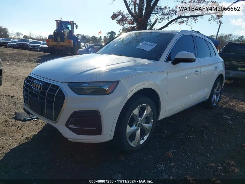 2021 Audi Q5 Premium Plus 45 Tfsi Quattro S Tronic VIN: WA1BAAFY4M2066662 Lot: 40807230