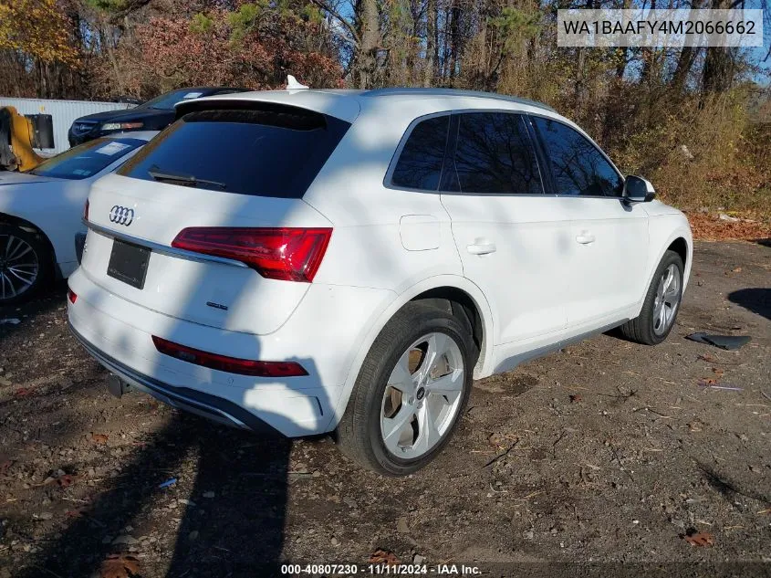 2021 Audi Q5 Premium Plus 45 Tfsi Quattro S Tronic VIN: WA1BAAFY4M2066662 Lot: 40807230