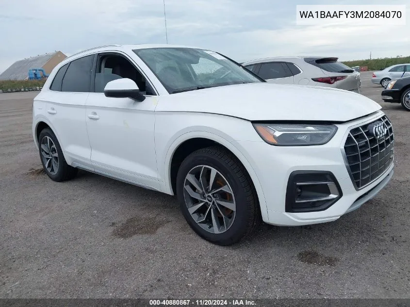 2021 Audi Q5 Premium Plus 45 Tfsi Quattro S Tronic VIN: WA1BAAFY3M2084070 Lot: 40880867