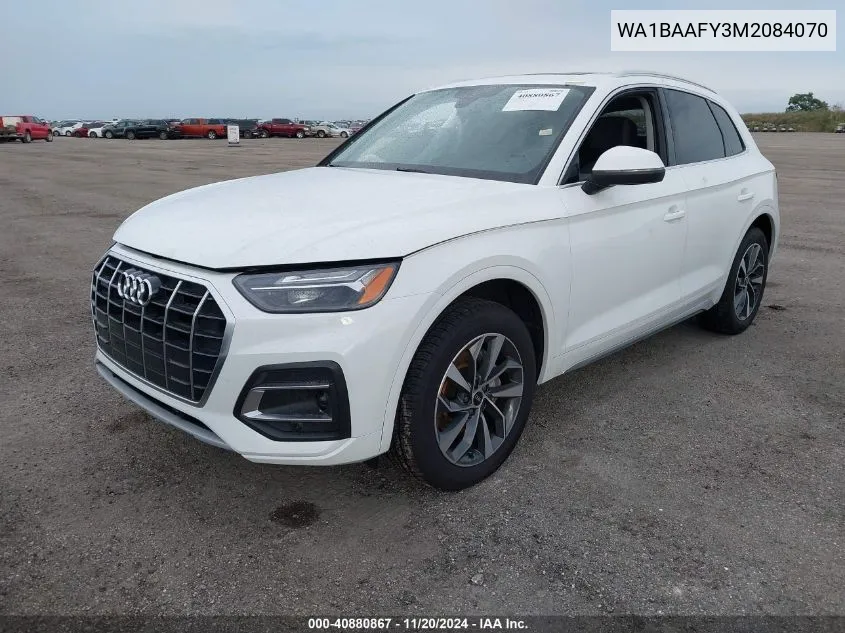 2021 Audi Q5 Premium Plus 45 Tfsi Quattro S Tronic VIN: WA1BAAFY3M2084070 Lot: 40880867