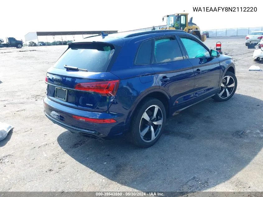 2022 Audi Q5 Premium Plus 45 Tfsi S Line Quattro S Tronic VIN: WA1EAAFY8N2112220 Lot: 39543550