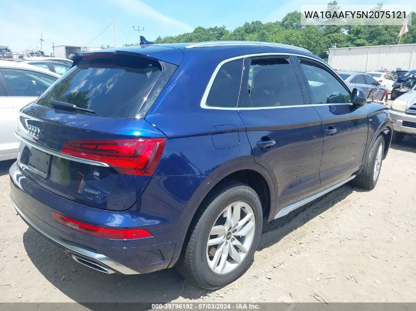 2022 Audi Q5 Premium 45 Tfsi S Line Quattro S Tronic VIN: WA1GAAFY5N2075121 Lot: 39796192