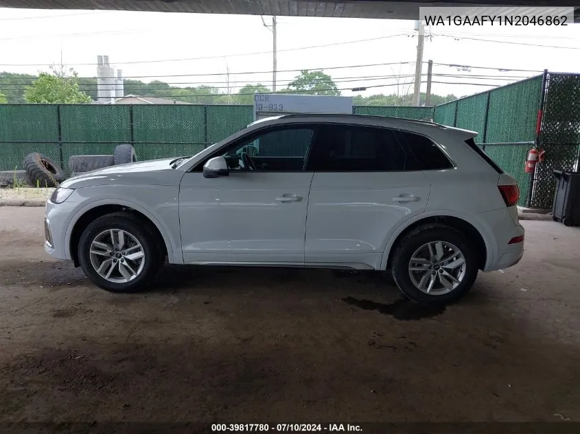 2022 Audi Q5 Premium 45 Tfsi S Line Quattro S Tronic VIN: WA1GAAFY1N2046862 Lot: 39817780