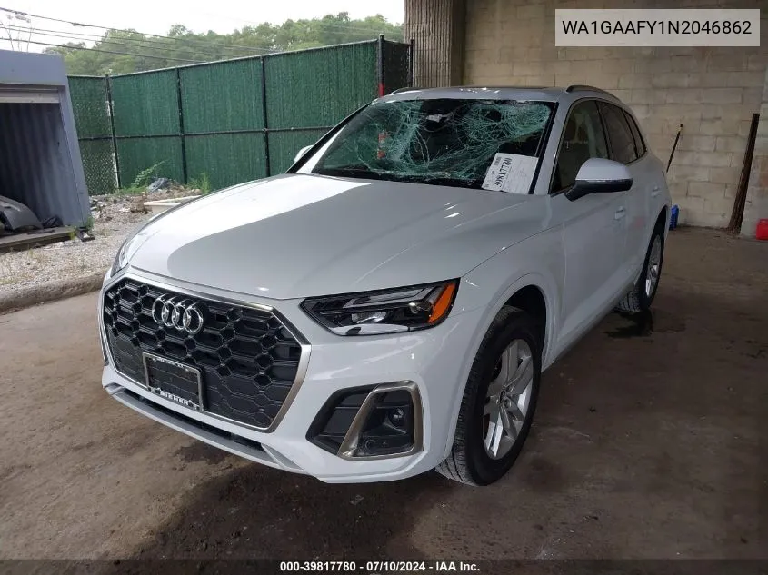 2022 Audi Q5 Premium 45 Tfsi S Line Quattro S Tronic VIN: WA1GAAFY1N2046862 Lot: 39817780