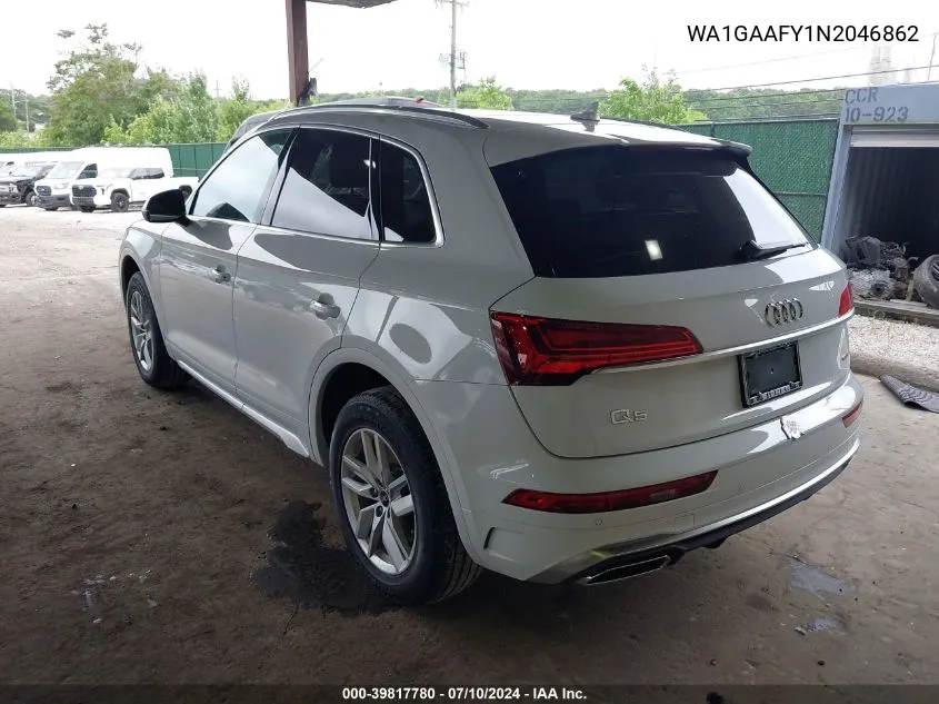 WA1GAAFY1N2046862 2022 Audi Q5 Premium 45 Tfsi S Line Quattro S Tronic