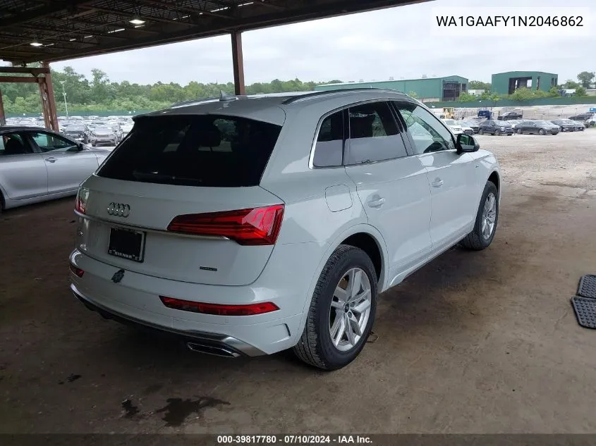 2022 Audi Q5 Premium 45 Tfsi S Line Quattro S Tronic VIN: WA1GAAFY1N2046862 Lot: 39817780