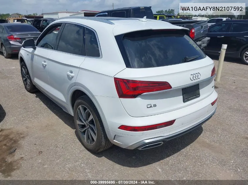 WA1GAAFY8N2107592 2022 Audi Q5 Premium 45 Tfsi S Line Quattro S Tronic