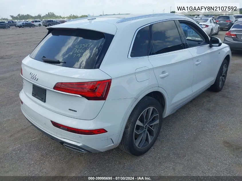 WA1GAAFY8N2107592 2022 Audi Q5 Premium 45 Tfsi S Line Quattro S Tronic