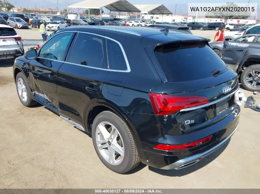 2022 Audi Q5 Premium 55 Tfsi E S Line Quattro S Tronic VIN: WA1G2AFYXN2020015 Lot: 40030127