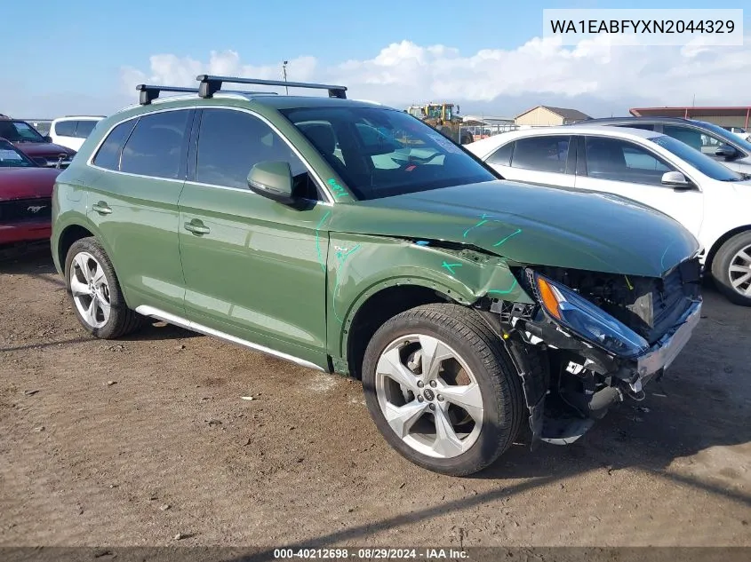 2022 Audi Q5 Premium Plus 45 Tfsi S Line Quattro S Tronic VIN: WA1EABFYXN2044329 Lot: 40212698