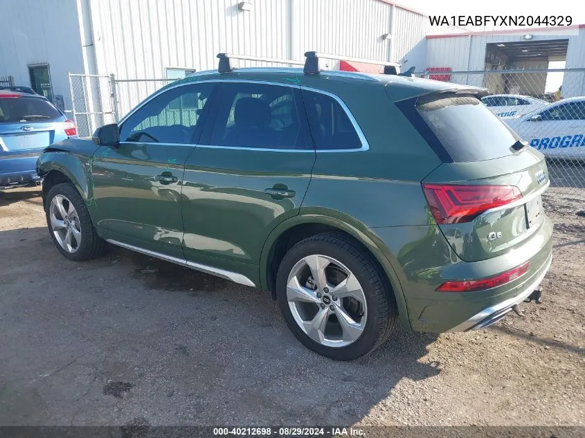 2022 Audi Q5 Premium Plus 45 Tfsi S Line Quattro S Tronic VIN: WA1EABFYXN2044329 Lot: 40212698