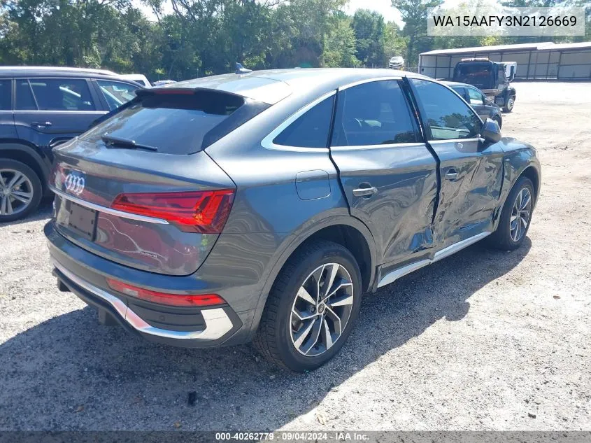 WA15AAFY3N2126669 2022 Audi Q5 Sportback Prm Pls 45