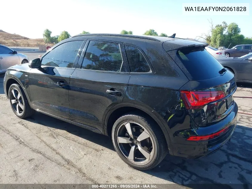 2022 Audi Q5 Premium Plus 45 Tfsi S Line Quattro S Tronic VIN: WA1EAAFY0N2061828 Lot: 40271265