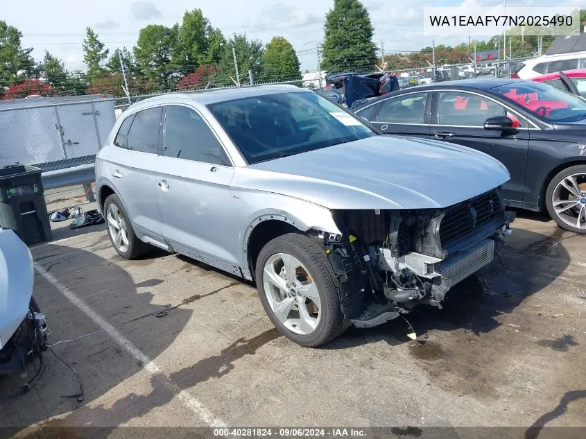 2022 Audi Q5 Premium Plus 45 Tfsi S Line Quattro S Tronic VIN: WA1EAAFY7N2025490 Lot: 40281824