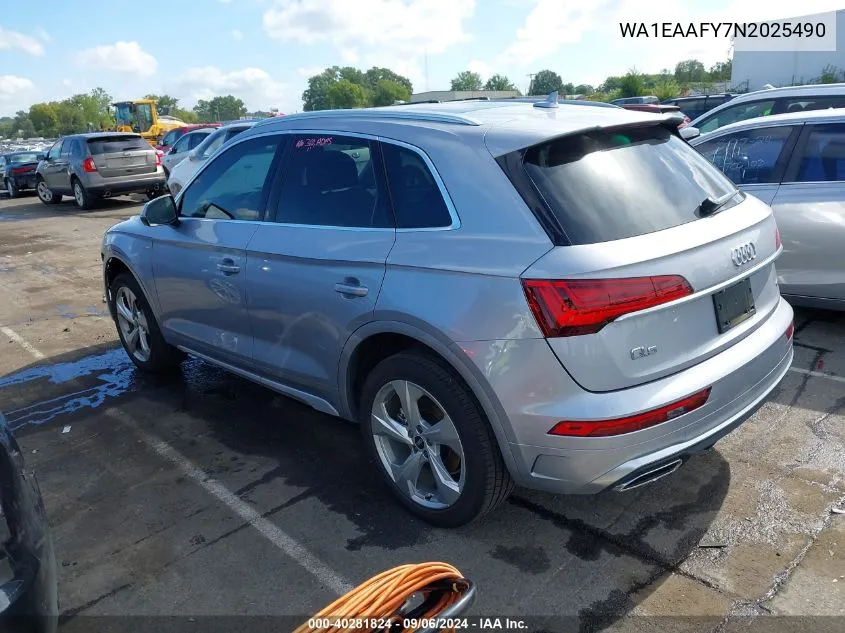 2022 Audi Q5 Premium Plus 45 Tfsi S Line Quattro S Tronic VIN: WA1EAAFY7N2025490 Lot: 40281824