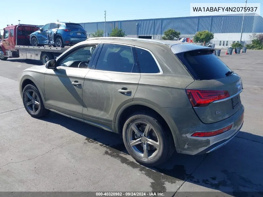 WA1ABAFY4N2075937 2022 Audi Q5 Premium 40 Tfsi Quattro S Tronic