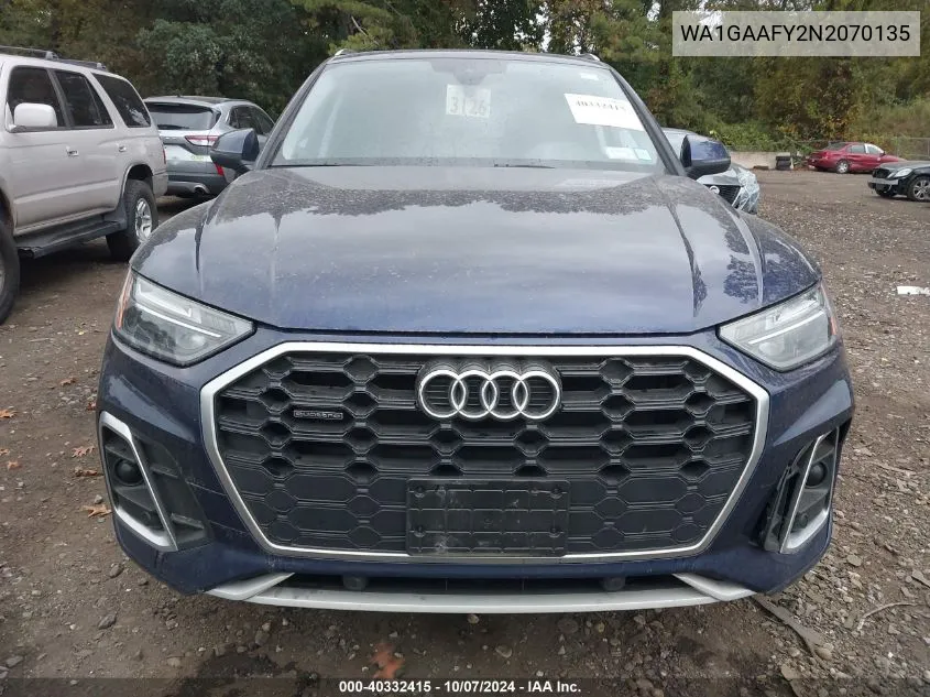 2022 Audi Q5 Premium 45 Tfsi S Line Quattro S Tronic VIN: WA1GAAFY2N2070135 Lot: 40332415