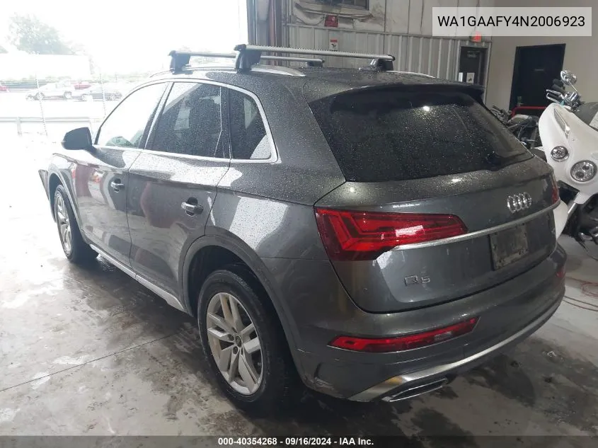 2022 Audi Q5 Premium 45 Tfsi S Line Quattro S Tronic VIN: WA1GAAFY4N2006923 Lot: 40354268