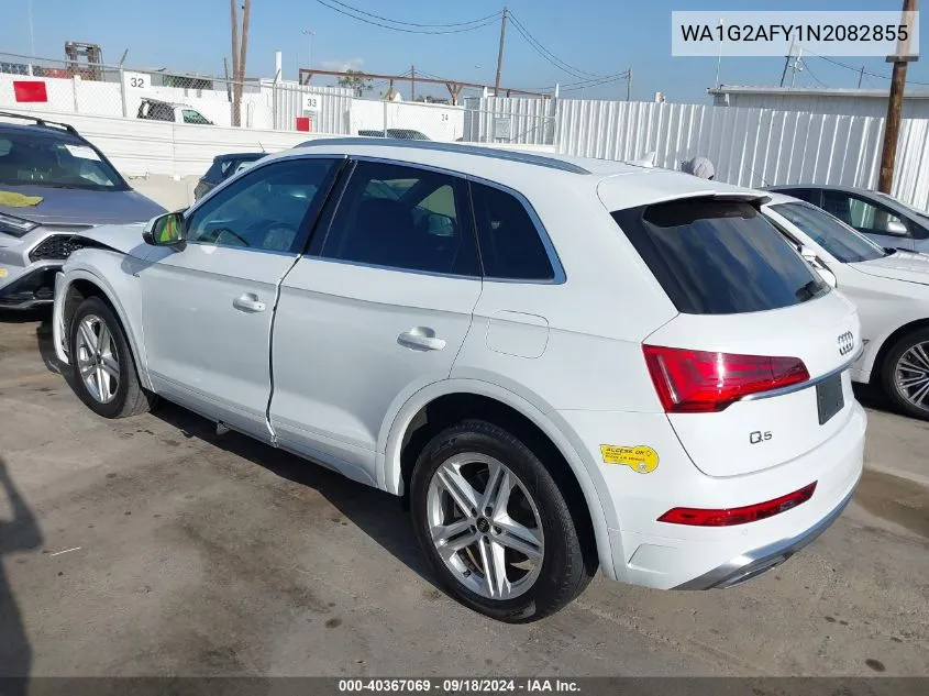 2022 Audi Q5 Premium 55 Tfsi E S Line Quattro S Tronic VIN: WA1G2AFY1N2082855 Lot: 40367069