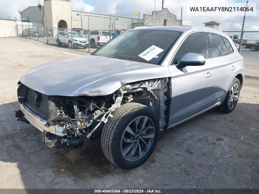 WA1EAAFY8N2114064 2022 Audi Q5 Premium Plus 45