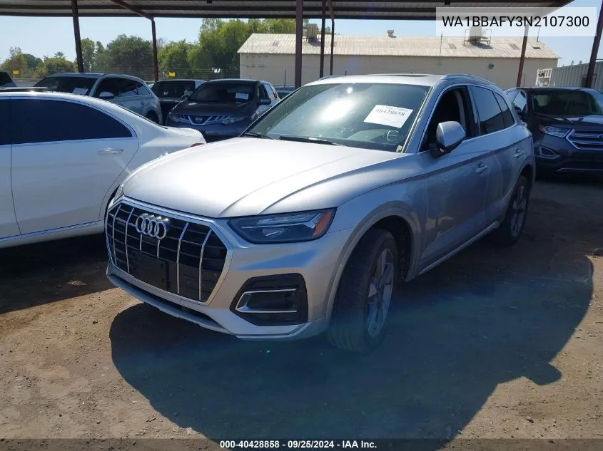 2022 Audi Q5 Premium Plus 40 Tfsi Quattro S Tronic VIN: WA1BBAFY3N2107300 Lot: 40428858