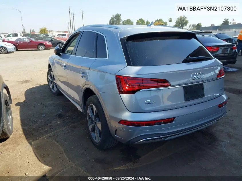 2022 Audi Q5 Premium Plus 40 Tfsi Quattro S Tronic VIN: WA1BBAFY3N2107300 Lot: 40428858