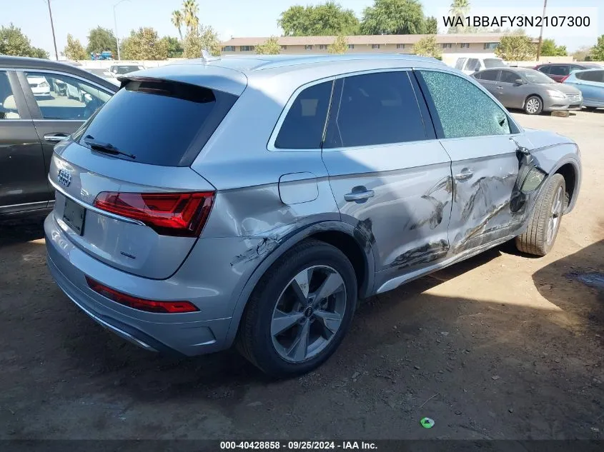 2022 Audi Q5 Premium Plus 40 Tfsi Quattro S Tronic VIN: WA1BBAFY3N2107300 Lot: 40428858