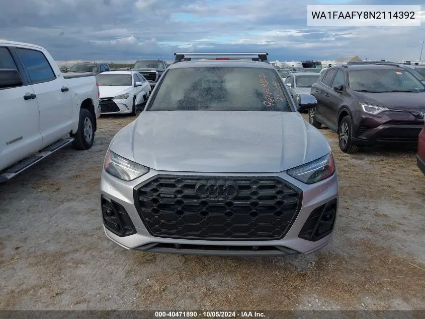 2022 Audi Q5 Prestige 45 VIN: WA1FAAFY8N2114392 Lot: 40471890