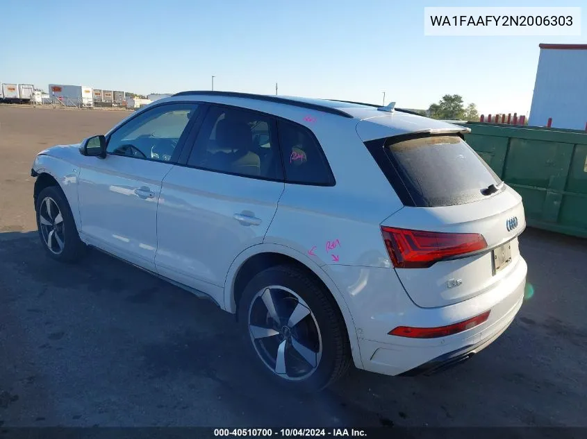 2022 Audi Q5 Prestige 45 Tfsi S Line Quattro S Tronic VIN: WA1FAAFY2N2006303 Lot: 40510700