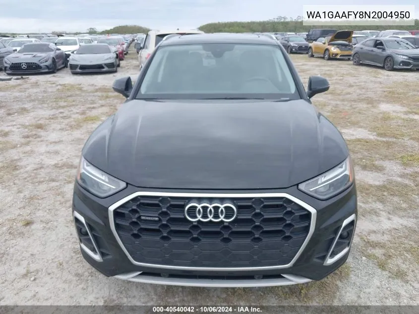 2022 Audi Q5 Premium 45 Tfsi S Line Quattro S Tronic VIN: WA1GAAFY8N2004950 Lot: 40540042