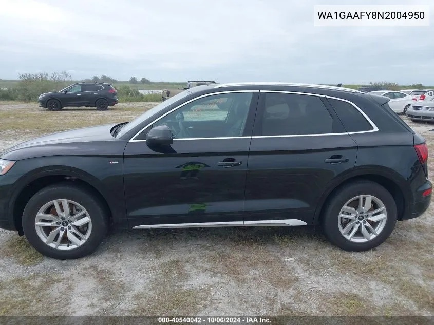 2022 Audi Q5 Premium 45 Tfsi S Line Quattro S Tronic VIN: WA1GAAFY8N2004950 Lot: 40540042