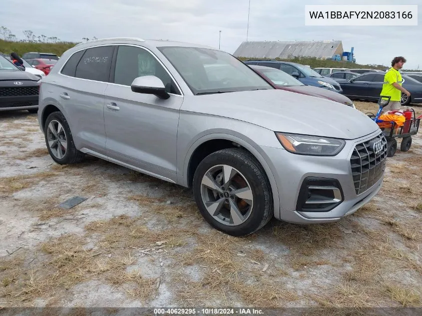 2022 Audi Q5 Premium Plus 40 Tfsi Quattro S Tronic VIN: WA1BBAFY2N2083166 Lot: 40629295