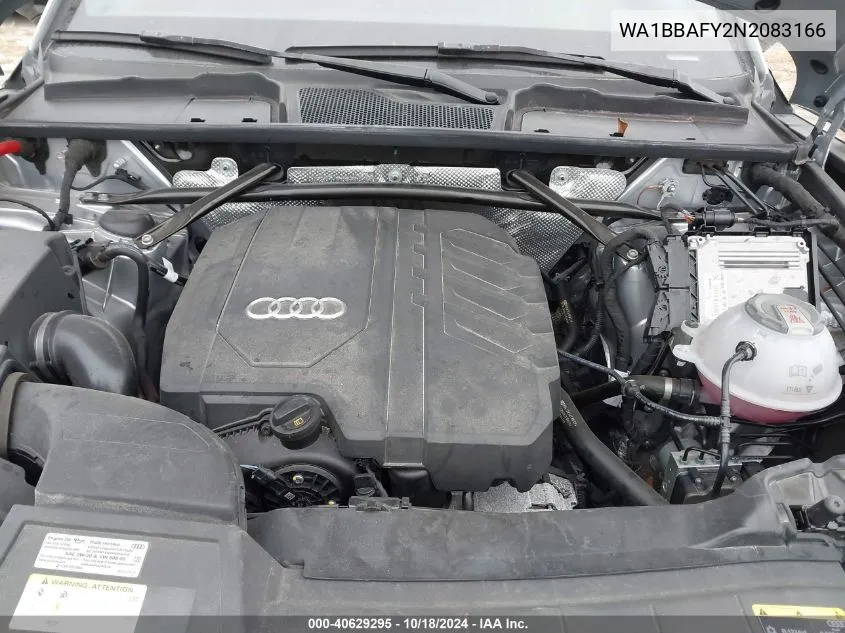 2022 Audi Q5 Premium Plus 40 Tfsi Quattro S Tronic VIN: WA1BBAFY2N2083166 Lot: 40629295