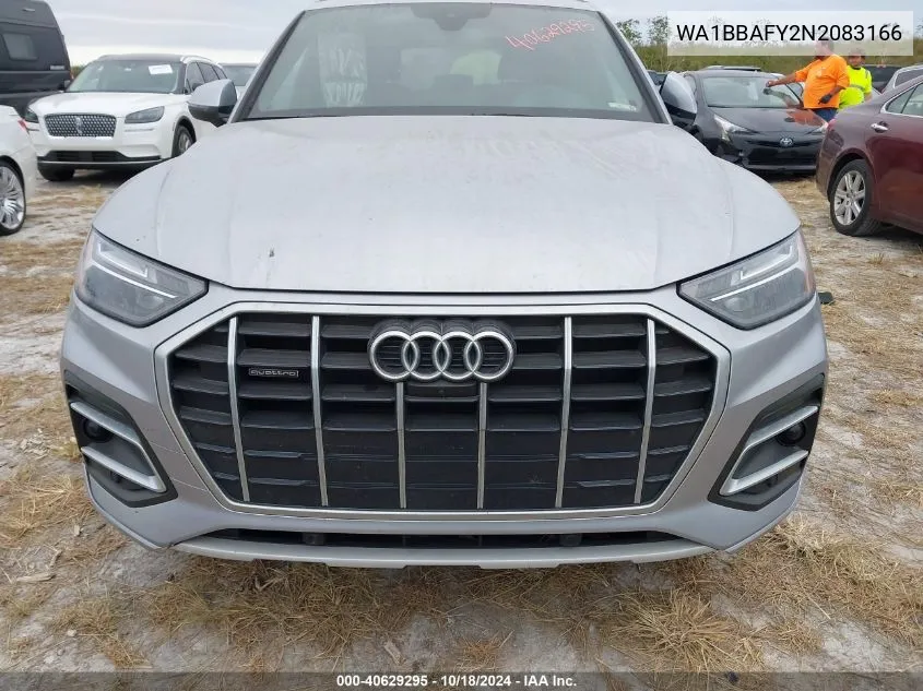 2022 Audi Q5 Premium Plus 40 Tfsi Quattro S Tronic VIN: WA1BBAFY2N2083166 Lot: 40629295