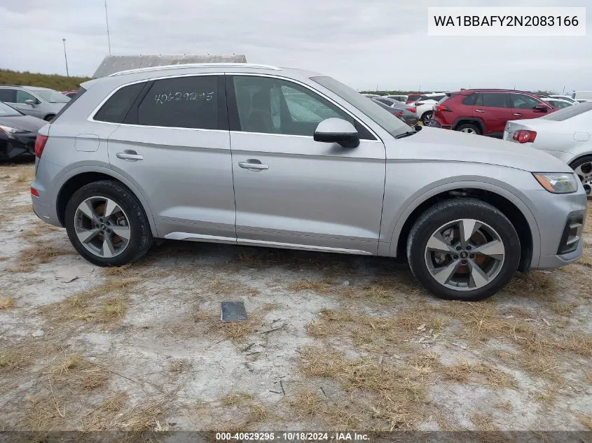 2022 Audi Q5 Premium Plus 40 Tfsi Quattro S Tronic VIN: WA1BBAFY2N2083166 Lot: 40629295