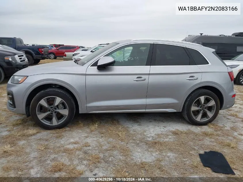 2022 Audi Q5 Premium Plus 40 Tfsi Quattro S Tronic VIN: WA1BBAFY2N2083166 Lot: 40629295