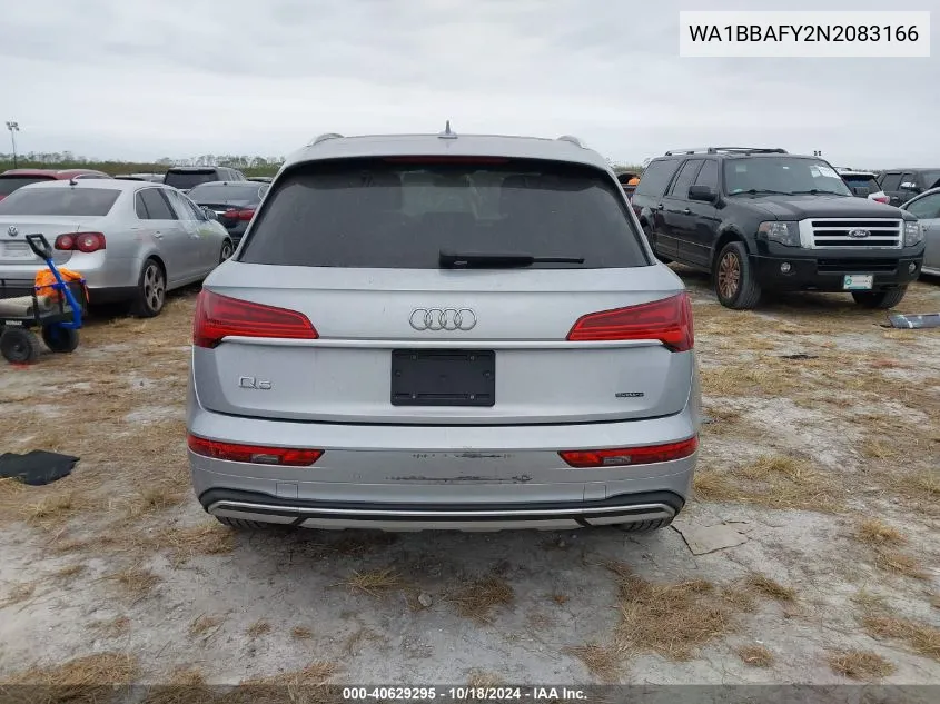 2022 Audi Q5 Premium Plus 40 Tfsi Quattro S Tronic VIN: WA1BBAFY2N2083166 Lot: 40629295